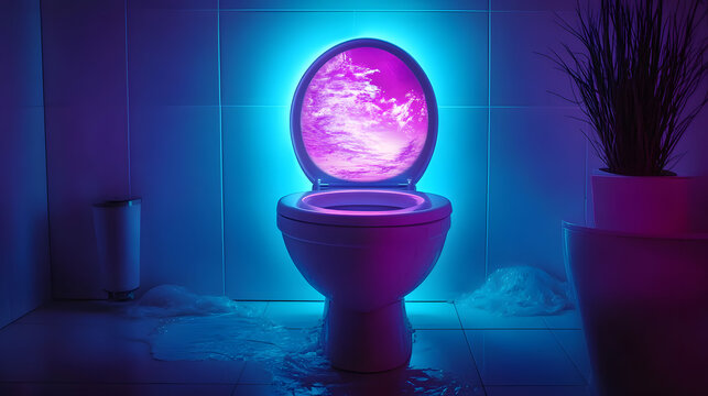 glowing toilet , representing the global importance of proper sanitation for health and hygiene,World Toilet Day