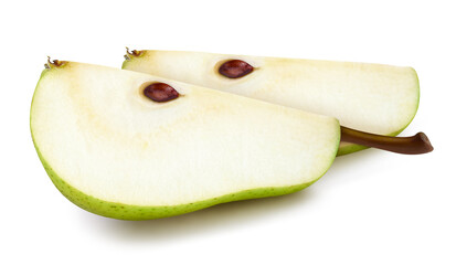 Pears isolated on white background clipping path