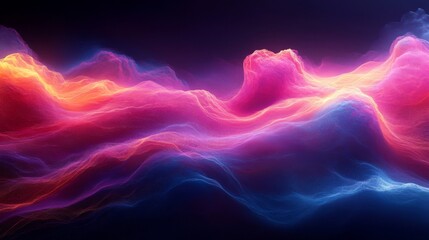 Obraz premium Vibrant Abstract Waves of Glowing Particles