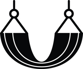 Beach hammock icon. black beach hammock vector icon for web design isolated on white background. in trendy style

