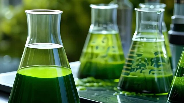 tubes of spirulina close-up on the table