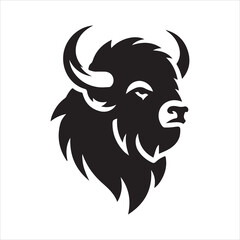 Buffalo silhouette vector on a white background