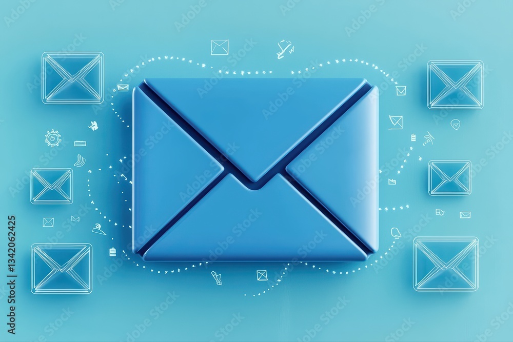 Aufkleber modern email concept for team collaboration and workflow management in creative environment