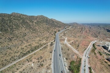 Aerial view of landscape near Al-Qadir University in Pakistan on March 3, 2025.