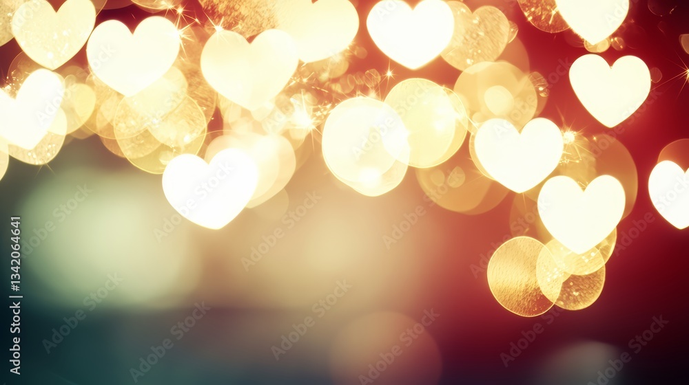 Leinwandbilder blurry image of many hearts in different sizes and positions. concept of love and warmth, as the hea