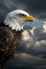 Fototapeta premium american bald eagle on a fence