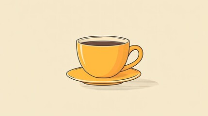 Obraz premium Coffee cup illustration crafted charming imperfections and pastel colors offering a cozy humanlike touch to the design