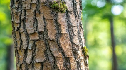 Obraz premium Detailed Close-Up of Tree Bark Texture in Natural Forest Environment