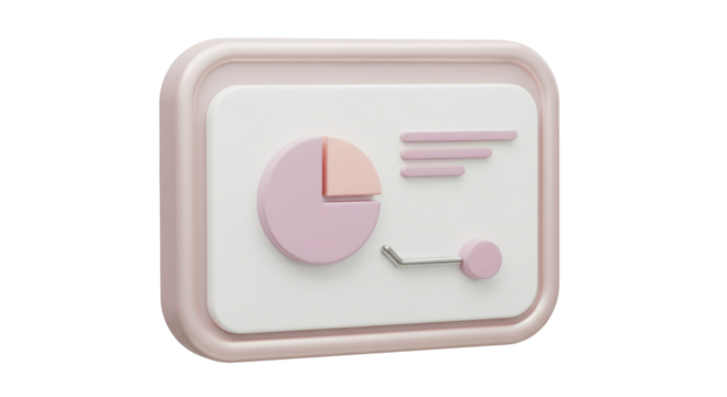 Isolated Presentation Board with Pie Chart and Bar Graph