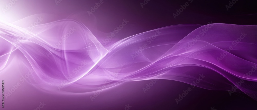 Poster abstract purple wave background with flowing light trails, creating a modern and elegant design for 