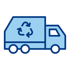 Garbage Truck Icon Single Vector Collection 