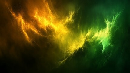 Abstract depiction featuring colorful clouds and blurred luminous lighting effects