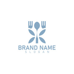 Modern and minimalistic logo design for restaurant business branding with vector illustratiion