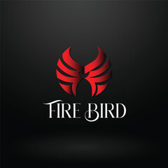 Modern Flaming Phoenix Logo template for business branding with vector icon illustration design