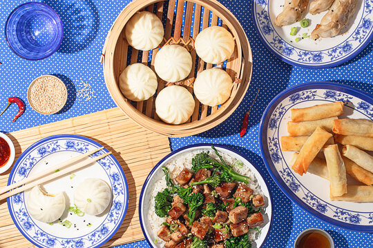 Authentic Chinese Food Flat Lay