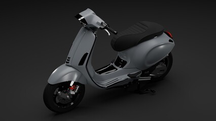 3d rendering motorcycle on black background