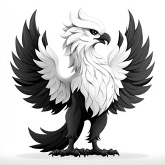 Fototapeta premium Majestic Griffin Emblem Against White Background