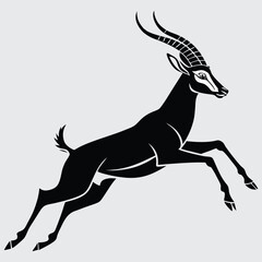 Fototapeta premium A gazelle sprinting away from danger image silhouette design vector art and illustration