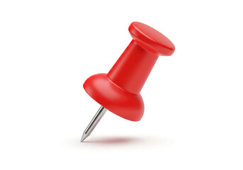 Red pin isolated on a white background.