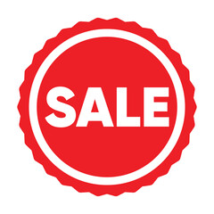 Sale Badge Vector | Red Discount Label | Promotional Sticker Design