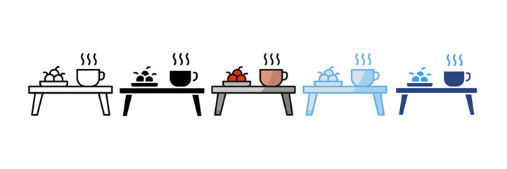 Coffee Table Icon Set Multiple Style Collection