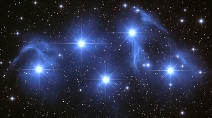 Obraz premium A Beautiful Group of Bright Stars in the Dark Night Sky