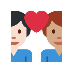 Fototapeta premium Couple with Heart (Dark-Haired & Red-Haired Male Couple) 