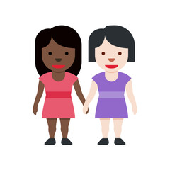 Holding Hands (Interracial Female Couple)
