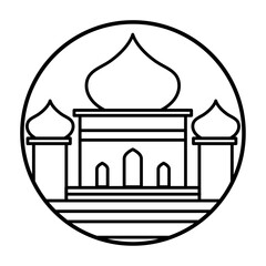 Mosque icon in circle