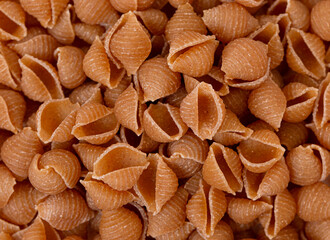 A Background of Whole Wheat Shell  Pasta