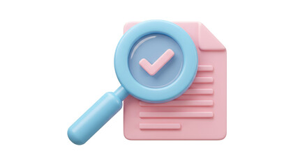 Isolated Magnifying Glass with Checkmark - Illustration for Verification, Inspection, and Approval Process