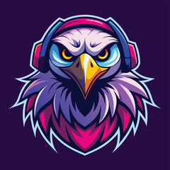 Fototapeta premium create-a-fierce-eagle-wearing-headphones-in-a-bold
