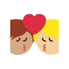 Couple Kissing with Heart
