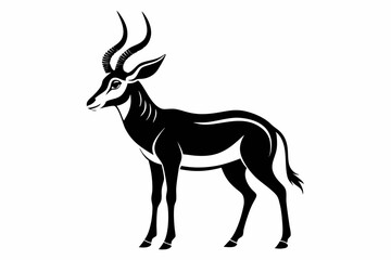 antelope line art silhouette vector illustration