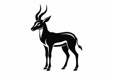Fototapeta premium antelope line art silhouette vector illustration