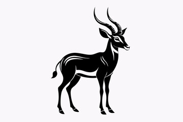 Fototapeta premium antelope line art silhouette vector illustration