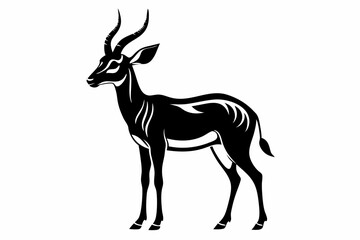 antelope line art silhouette vector illustration