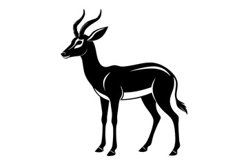 antelope line art silhouette vector illustration