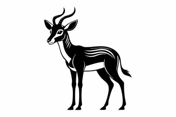 antelope line art silhouette vector illustration
