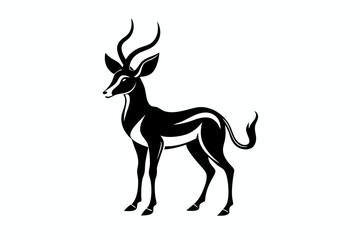 antelope line art silhouette vector illustration
