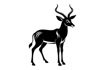 antelope line art silhouette vector illustration