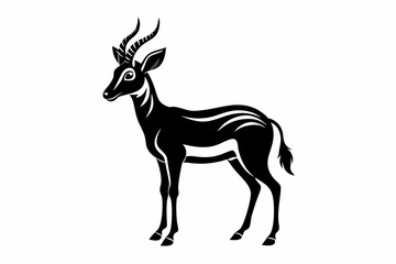 antelope line art silhouette vector illustration