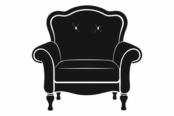 armchair line art silhouette vector illustration