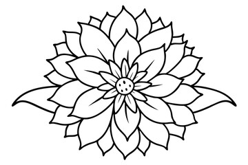 aster flower line art silhouette vector illustration
