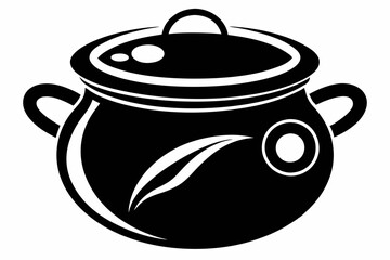 bean pot line art silhouette vector illustration