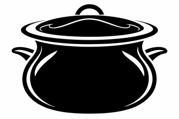 bean pot line art silhouette vector illustration