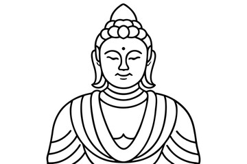 bodhisattva line art silhouette vector illustration