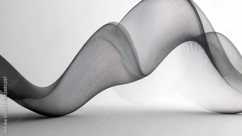 Aufkleber abstract gray wave shape over white background reflecting soft light in a modern design