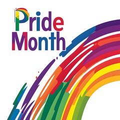 Rainbow Pride Month Design on White Background