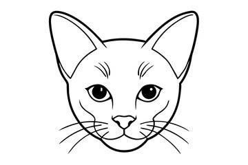 Obraz premium cat head line art silhouette vector illustration